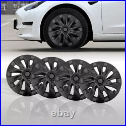 4Pcs 18 Wheel Cover Hubcaps Rim Cover For Tesla Model 3 2017-2023 Matte Black