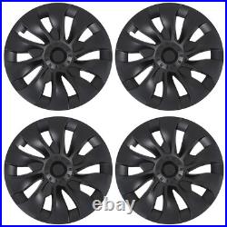 4Pcs 18 Wheel Cover Hubcaps Rim Cover For Tesla Model 3 2017-2023 Matte Black