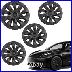 4Pcs 18 Wheel Cover Hubcaps Rim Cover For Tesla Model 3 2017-2023 Matte Black
