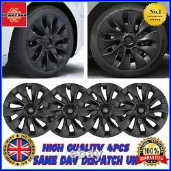 4Pcs 18 Wheel Cover Hubcaps Rim Cover Matte Black For Tesla Model 3 2017-2023