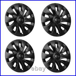 4Pcs 18 Wheel Cover Hubcaps Rim Cover Matte Black For Tesla Model 3 2017-2023