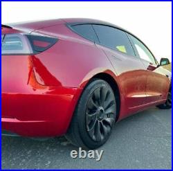 4Pcs 18 Wheel Cover Hubcaps Rim Cover Matte Black For Tesla Model 3 2017-2023