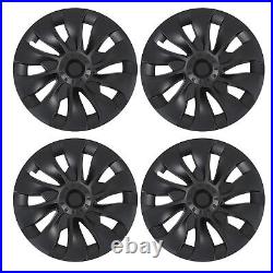 4Pcs 18in Wheel Hubcap Matte Black Cool Sporty For Model 3 2017-2023