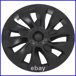 4Pcs 18in Wheel Hubcap Matte Black Cool Sporty For Model 3 2017-2023