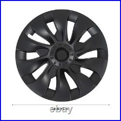 4Pcs 18in Wheel Hubcap Matte Black Cool Sporty For Model 3 2017-2023