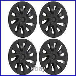 4Pcs 18in Wheel Hubcap Matte Black Cool Sporty For Model 3 2017-2023