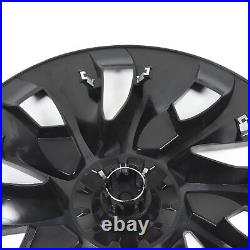 4Pcs 18in Wheel Hubcap Matte Black Cool Sporty For Model 3 2017-2023