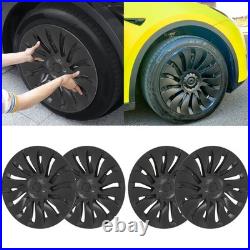 4Pcs 19 Inch Wheel Hub Cover Matte Black Automobile Wheel Hub Fully Wrap Rim