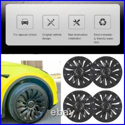 4Pcs 19 Inch Wheel Hub Cover Matte Black Automobile Wheel Hub Fully Wrap Rim