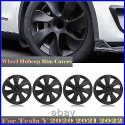 4Pcs 19 Wheel Cover Hubcaps Rim Cover For Tesla Model Y 2020-2023 Matte Black