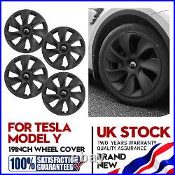 4Pcs 19 Wheel Cover Hubcaps Rim Cover For Tesla Model Y 2020-2023 Matte Black