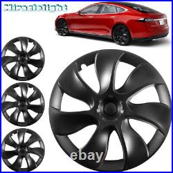 4Pcs 19 Wheel Cover Hubcaps Rim Cover For Tesla Model Y 2020-2023 Matte Black