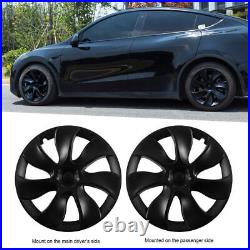 4Pcs 19 Wheel Cover Hubcaps Rim Cover For Tesla Model Y 2020-2023 Matte Black