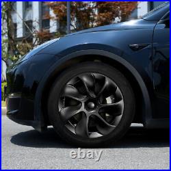 4Pcs 19 Wheel Cover Hubcaps Rim Cover For Tesla Model Y 2020-2023 Matte Black