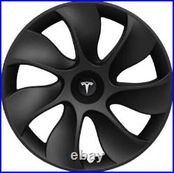 4Pcs 19 Wheel Cover Hubcaps Rim Cover For Tesla Model Y 2020-2024 Matte Black