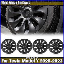 4Pcs 20 Car Wheel Hubcaps Rim Cover Cap For Tesla Model Y 2020-2023 Matte Black