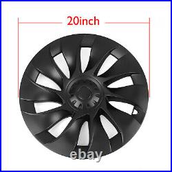 4Pcs 20 Car Wheel Hubcaps Rim Cover Cap For Tesla Model Y 2020-2023 Matte Black