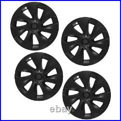 4Pcs Hubcap Wheel Covers Matte Black Reduced Wind Resistance Stylish Wear