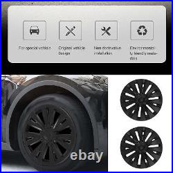 4Pcs Wheel Hub Cover Matte Black Automobile Wheel Hub Fully Wrap Rim Protector