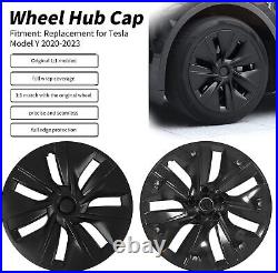 4X Hubcaps Caps Rim Cover For Tesla Model Y 2020-2023 19 Wheel Hub Matte Black