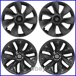 4X Hubcaps Caps Rim Cover For Tesla Model Y 2020-2023 19 Wheel Hub Matte Black