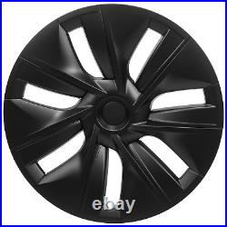 4X Hubcaps Caps Rim Cover For Tesla Model Y 2020-2023 19 Wheel Hub Matte Black