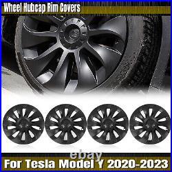 4X Hubcaps Caps Rim Cover For Tesla Model Y 2020-2024 20 Wheel Hub Matte Black