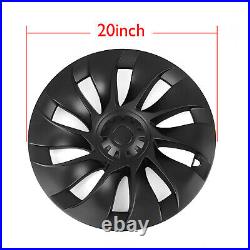 4X Hubcaps Caps Rim Cover For Tesla Model Y 2020-2024 20 Wheel Hub Matte Black