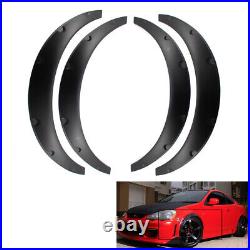 4X Matte Black Cover Wheel Eyebrow Arch Trim Lip Strip Fender Protector Set PU