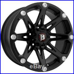 4-16 Inch Ballistic 814 Jester 16x8 6x139.7(6x5.5) -6mm Flat Black Wheels Rims