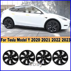 4 19 Wheel Cover Hubcaps Rim Cover For Tesla Model Y 2020-2023 Matte Black NEW