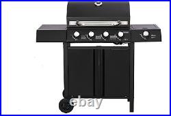 4+1 Gas BBQ Barbecue Garden Outdoor Grill 4 Burners with Hot Plate Hob Black