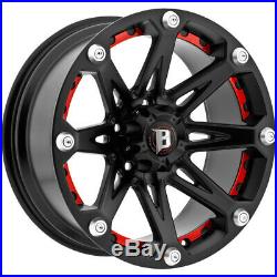 4-20 Inch Ballistic 814 Jester 20x9 6x139.7(6x5.5) +12mm Flat Black Wheels Rims