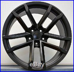 4 20x9 Tires Package Satin Flat Black 2010 up Camaro ZL1 Wheels Rims TPMS Set