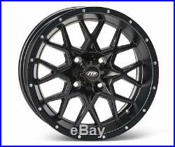 4 ATV/UTV Wheels Set 12in ITP Hurricane Matte Black 4/110 5+2 IRS