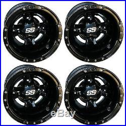 (4) ITP SS112 Matte Black Sport Wheels Honda 4 TRX450R/TRX300EX/TRX400EX/TRX250R