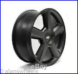4 NEW Chevy Silverado Avalanche Matte Black 22 Wheels Rims Gold Bowtie 5308