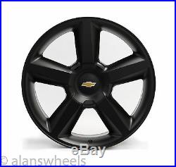 4 NEW Chevy Suburban Tahoe LTZ Matte Black 22 Wheels Rims Gold Bowtie 5308