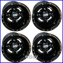 (4) New ITP SS112 Matte Black Sport Wheels For Suzuki LTR450 / LTZ250 / LTZ400