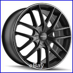 4-Touren TR60 17x7.5 5x112/5x120 +42mm Matte Black/Ring Wheels Rims 17 Inch