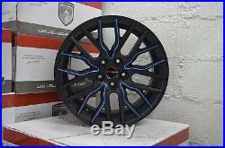 4 Wheels 18 inch Matte Black Blue FLARE Rims fits FORD FOCUS ST 2013 2018