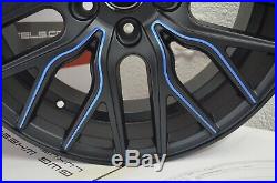 4 Wheels 18 inch Matte Black Blue FLARE Rims fits FORD FOCUS ST 2013 2018