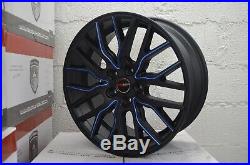 4 Wheels 18 inch Matte Black Blue FLARE Rims fits FORD FOCUS ST 2013 2018