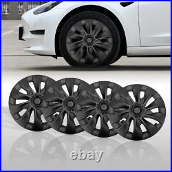 4pcs 18 inch Matte Black Hub Cap Wheel Rim Cover For Tesla Model 3 2020-2023