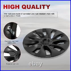 4pcs 18 inch Matte Black Hub Cap Wheel Rim Cover For Tesla Model 3 2020-2023