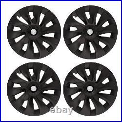 4pcs 18in Wheel Hubcap Matte Black Stylish Look For Model 3 2017 To