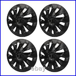 4pcs 18in Wheel Hubcap Matte Black Stylish Look For Model 3 2017 To