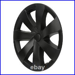 4pcs 19in Wheel Hub Cap Matte Black Sporty Cool Style Part For Model Y REL