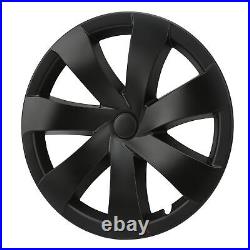 4pcs 19in Wheel Hub Cap Matte Black Sporty Cool Style Part For Model Y REL