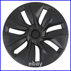 4pcs 19in Wheel Hub Cover Matte Black Anti Scratch Cool For Model Y 2020-2023
